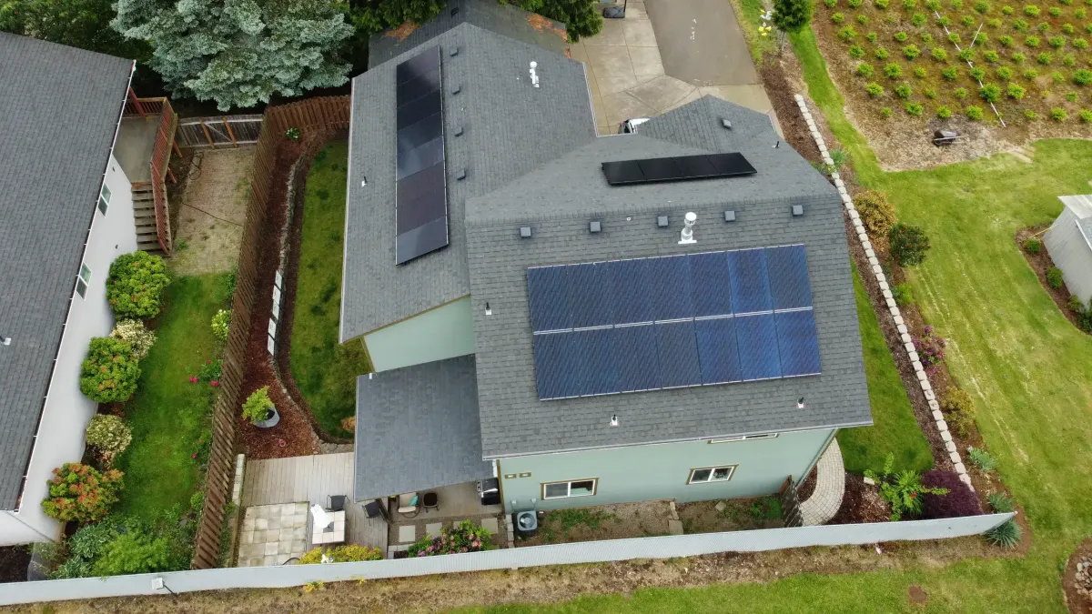 Rooftop solar array feeding the grid